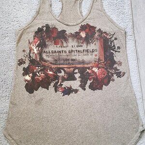 2tops Viscose vintage printed w/limestone top and all saint screen tank top
